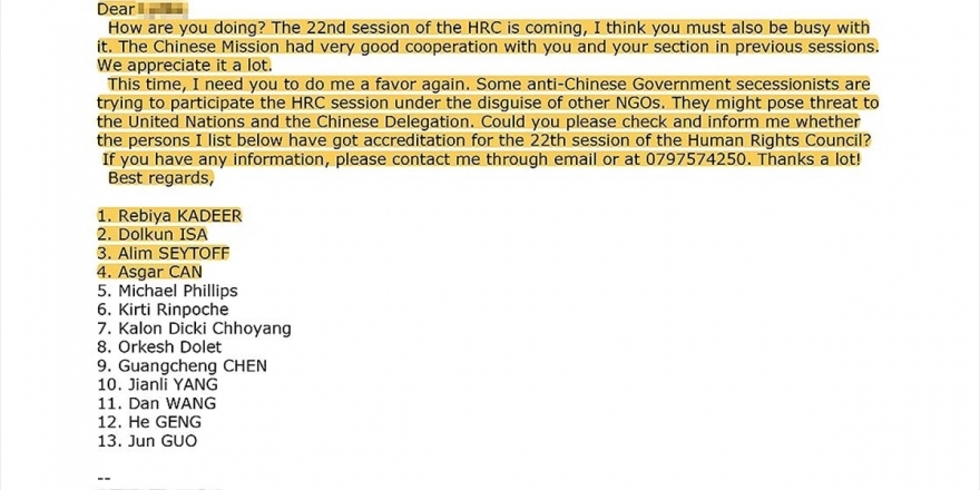 Bm'nin 'Muhalifleri Çin'e İspiyonladığı' Skandal Yazışmalar Gün Yüzüne Çıktı