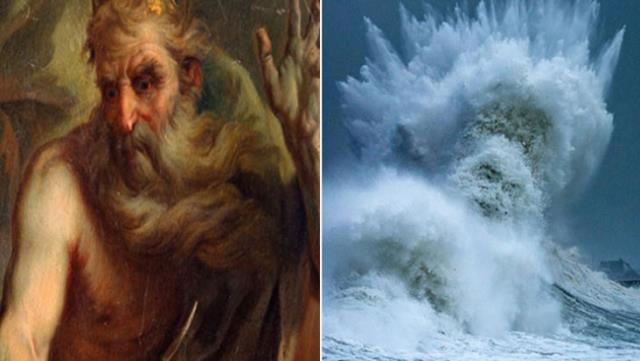 Fransız fotoğrafçı dev dalgalar arasında Poseidon'ın silüetini yakaladı
