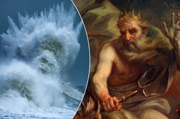 Denizde dev dalgaların arasında bir anda belirdi