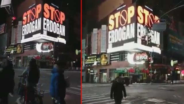 New York sokaklarındaki panolarda skandal Erdoğan reklamları