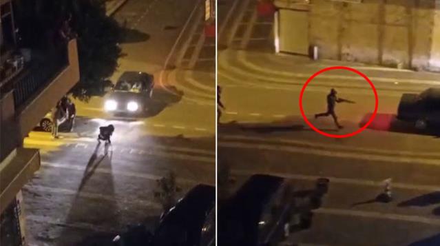 Cadde ortasında korku dolu anlar!