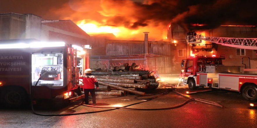 Sakarya'da mobilyacılar çarşısında çıkan yangın, 5 iş yerini küle çevirdi