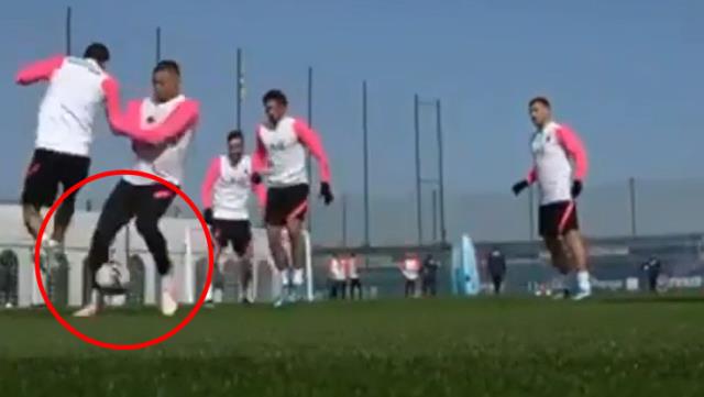 Antrenmanda attığı çalımla Mbappe'yi komik duruma düşürdü