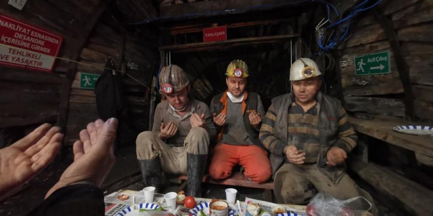 Zonguldaklı madencilerin yer altında ilk sahuru