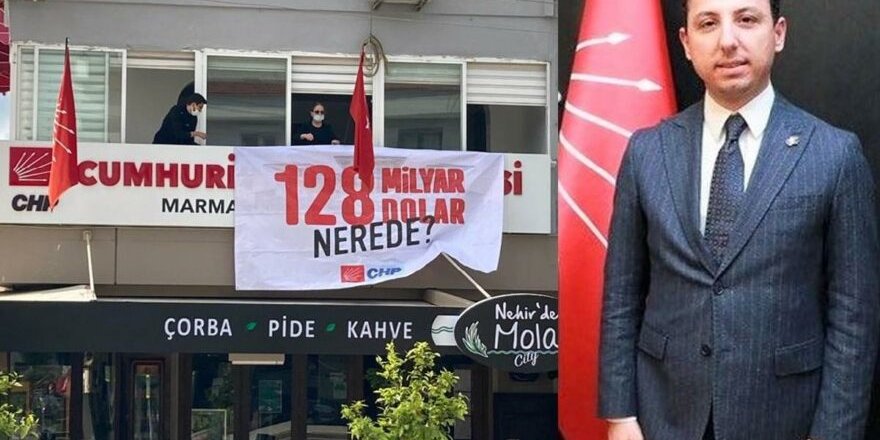 CHP Marmaris İlçe Başkanı "128 milyar dolar nerede?" pankartı nedeniyle ifade verdi