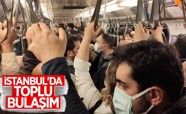 İstanbul’da metro seferleri aksadı, sosyal mesafe kalmadı