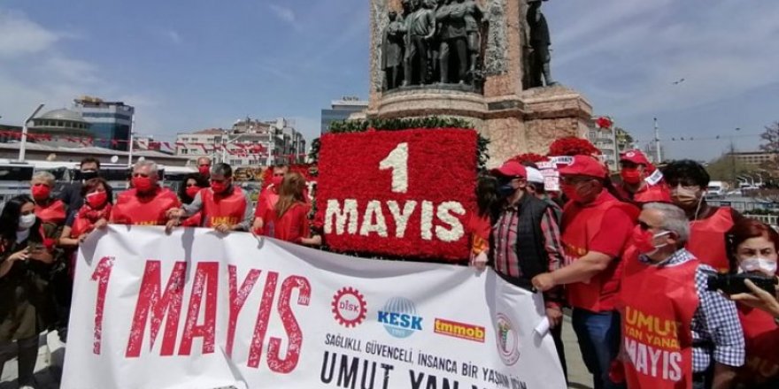 DİSK, KESK, TMMOB ve TTB 1 Mayıs'ta Taksim'de buluştu