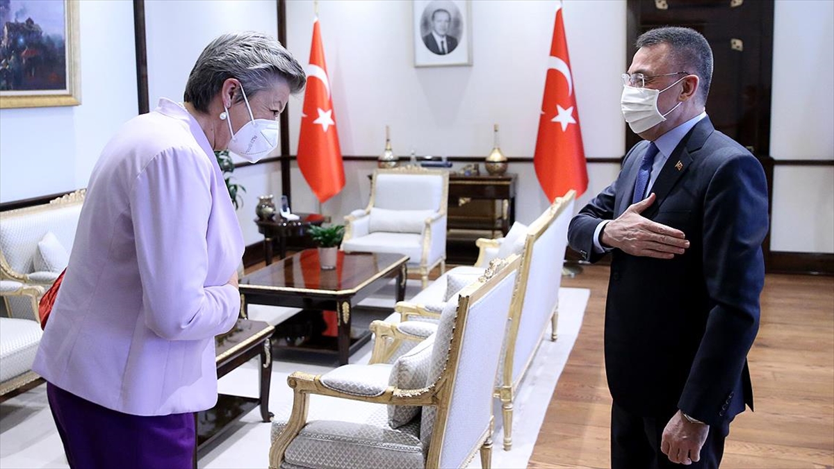 Cumhurbaşkanı Yardımcısı Oktay, Ab İçişleri Komiseri Johansson'ı Kabul Etti