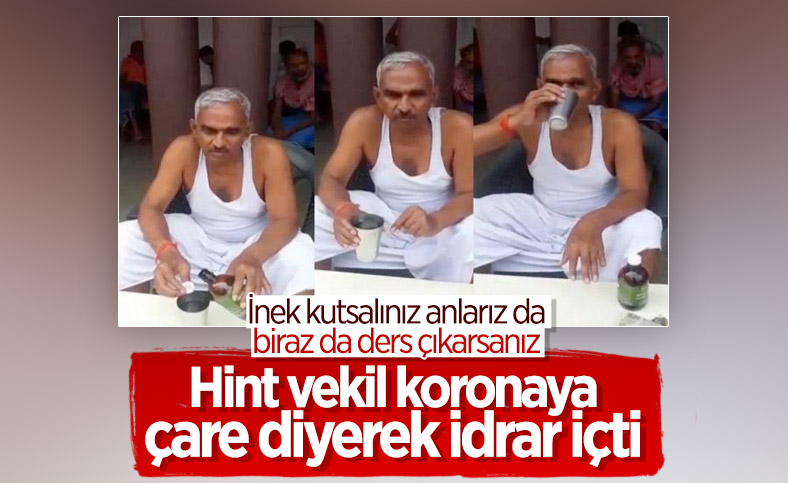 Hint vekil koronavirüse çare olarak inek idrarı içti