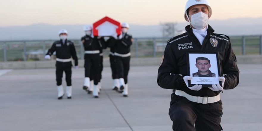 Şehit polis törenle memleketine gönderildi