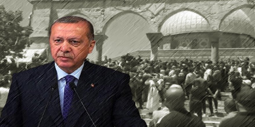 Mescid-i Aksa'da Erdoğan protestosu: Biz buradayız sen neredesin