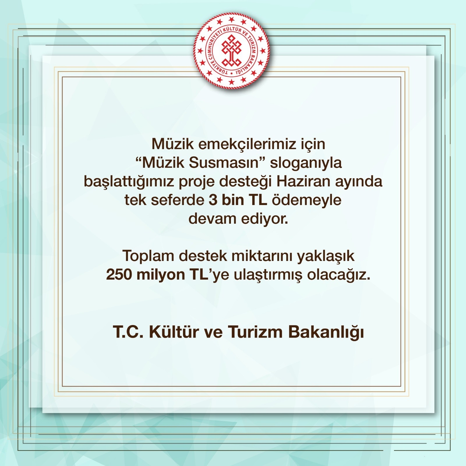 Kültür ve Turizm Bakanlığı’ndan ’Müzik Susmasın’ projesi hakkında açıklama