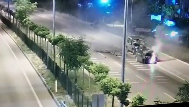 Polis memurunun şehit olduğu kaza MOBESE kamerasına yansıdı