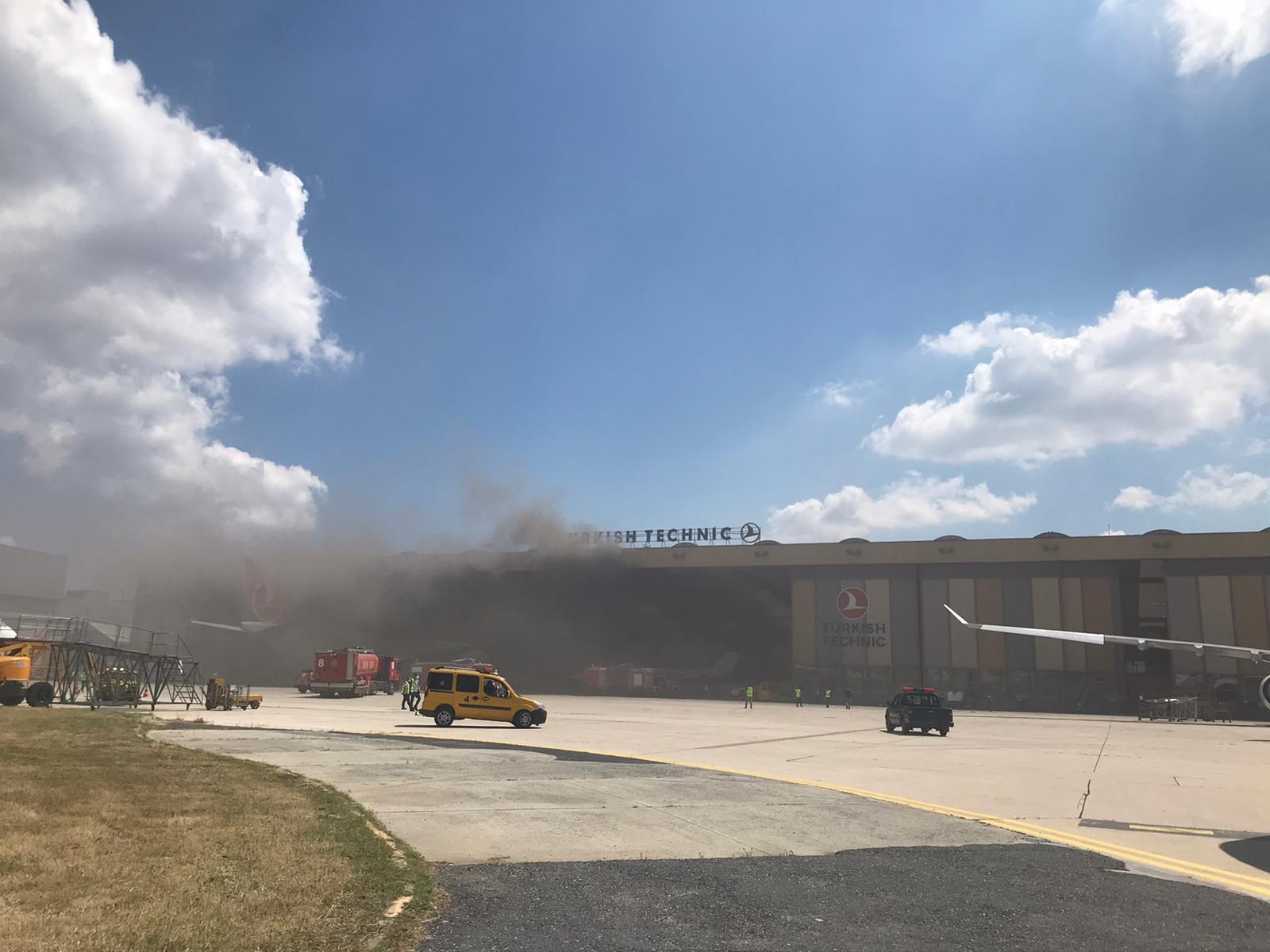 THY, uçak bakım hangarında yangın çıktı