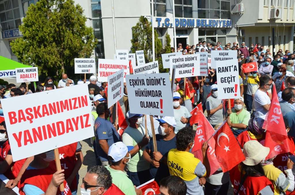 Saldırıya uğrayan Başkan Atabay için dayanışma mitingi