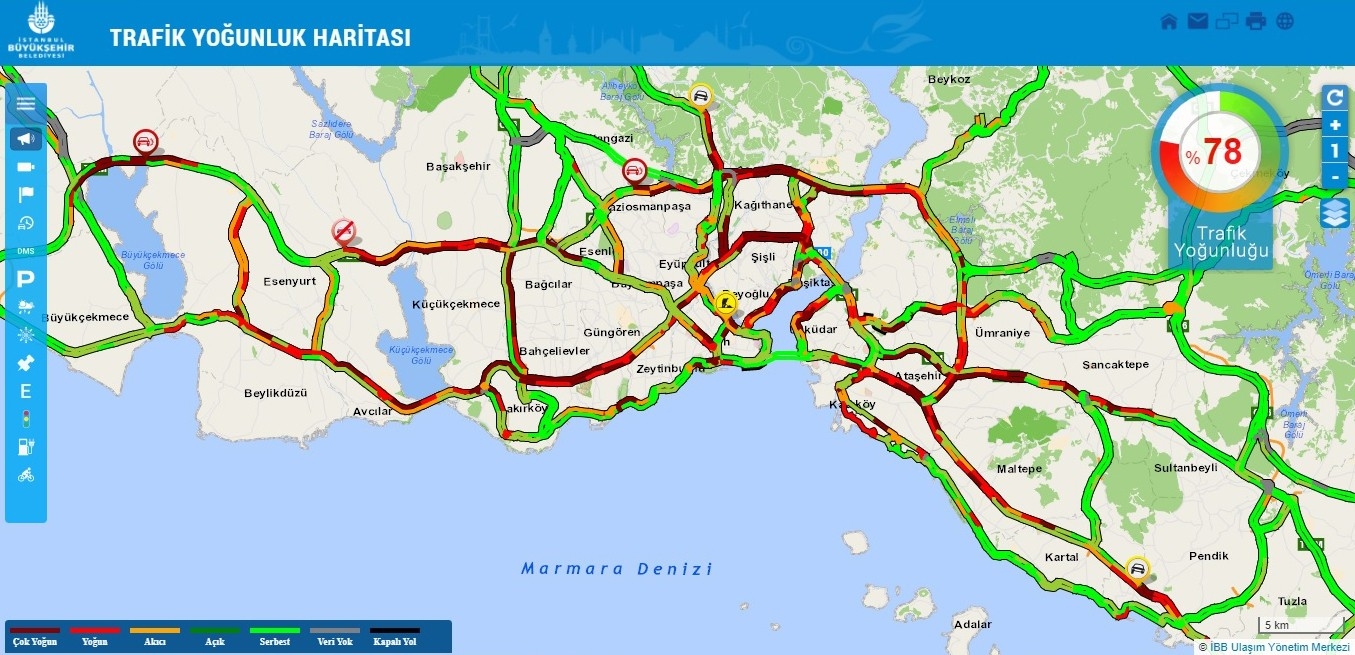 İstanbul’da sağanak yağış sonrası trafik yüzde 80’lere dayandı