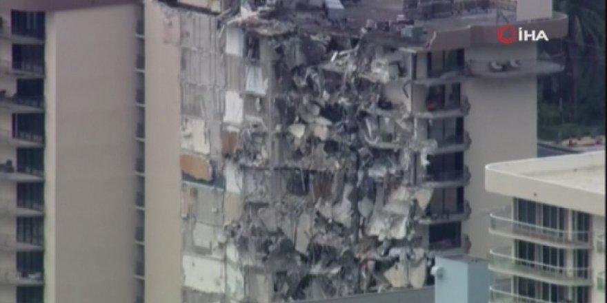 ABD’de 12 katlı binadaki çökme anı kamerada