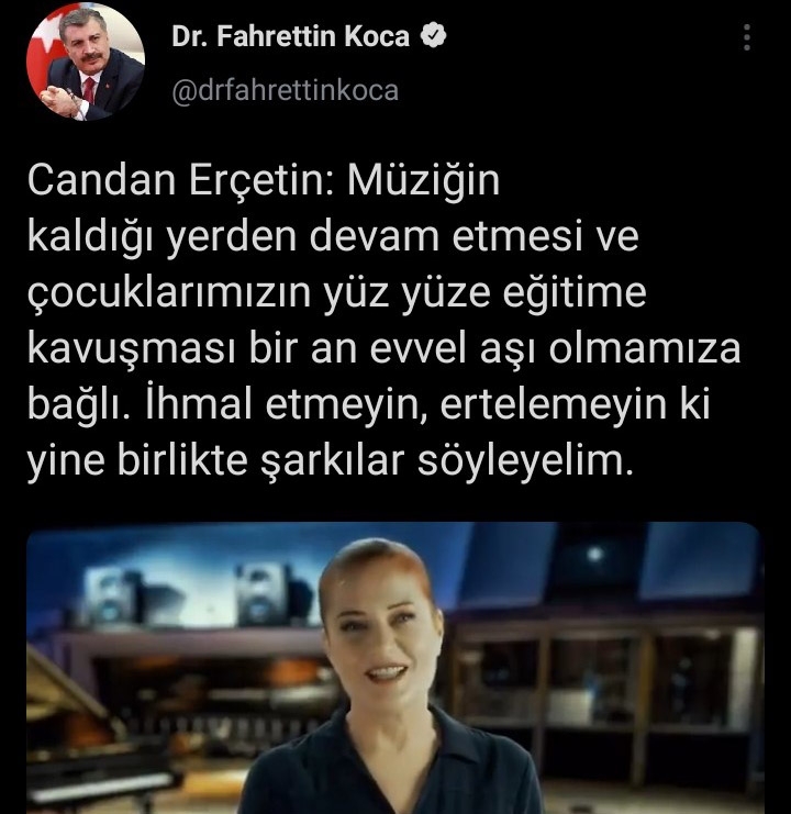Candan Erçetin’den aşı mesajı