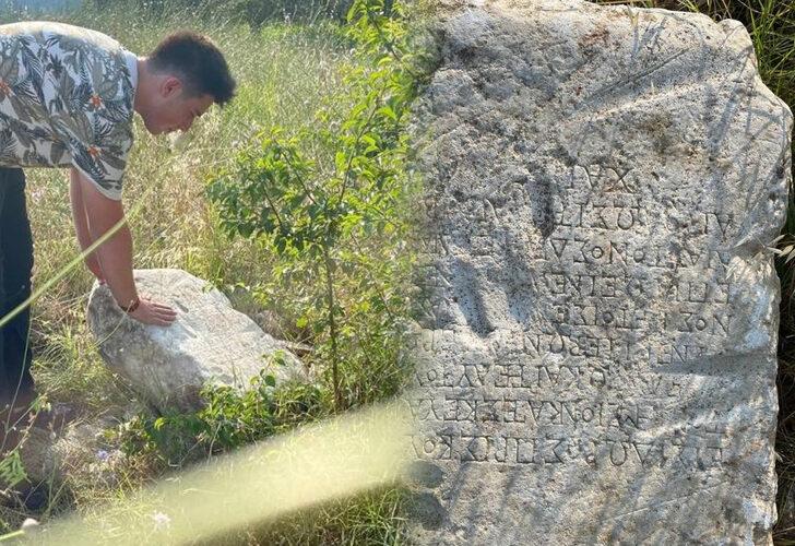 Tarlada 2 bin yıllık kitabe buldu