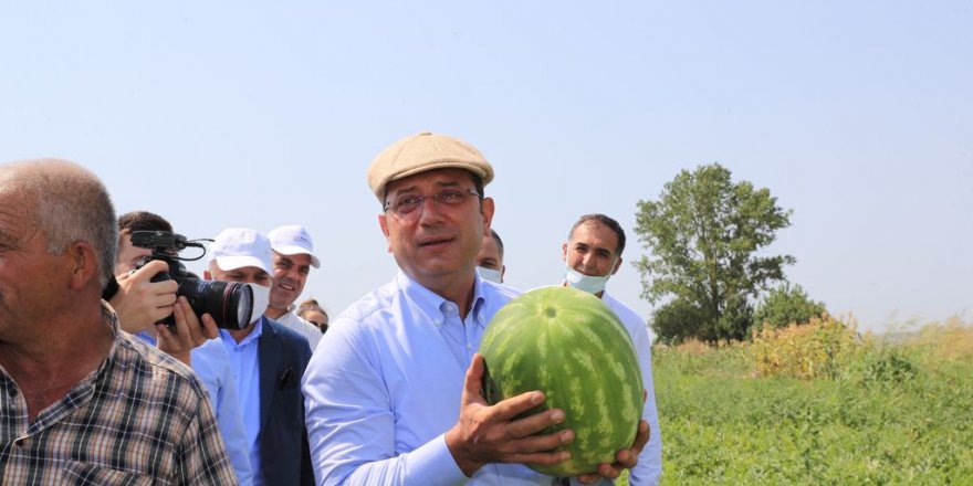 Kasketini taktı, yılın ilk hasadını çiftçilerle birlikte yaptı