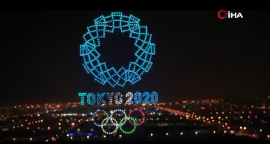 Olimpiyatlara Katılan Çinli Sporcular İçin Drone Gösterisi