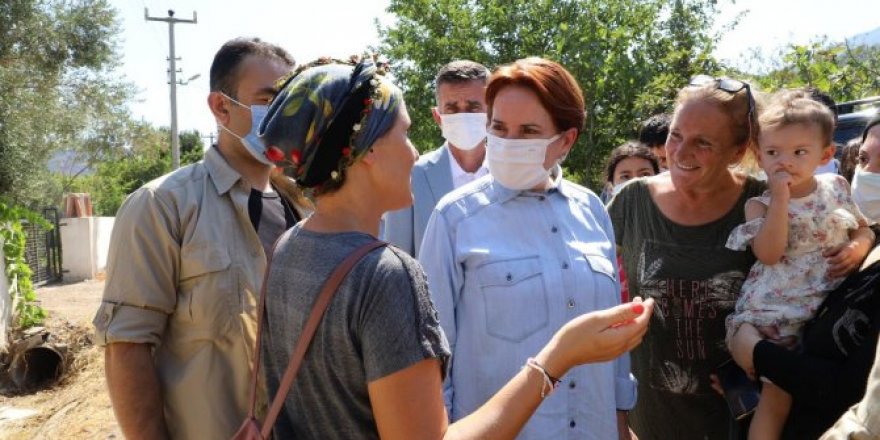 Akşener, yangın bölgesinde feryat etti!