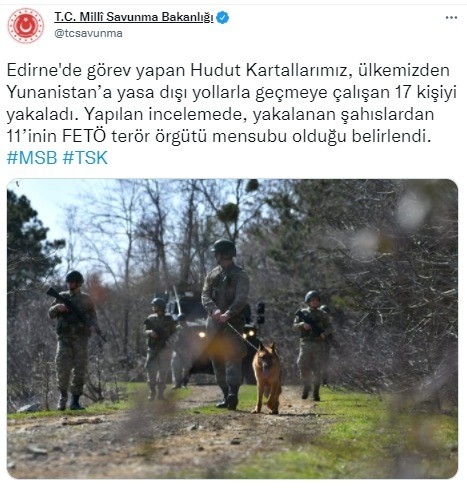 Yananistan’a Kaçmaya Çalışan 17 Kişiden 11’i FETÖ’cü Çıktı