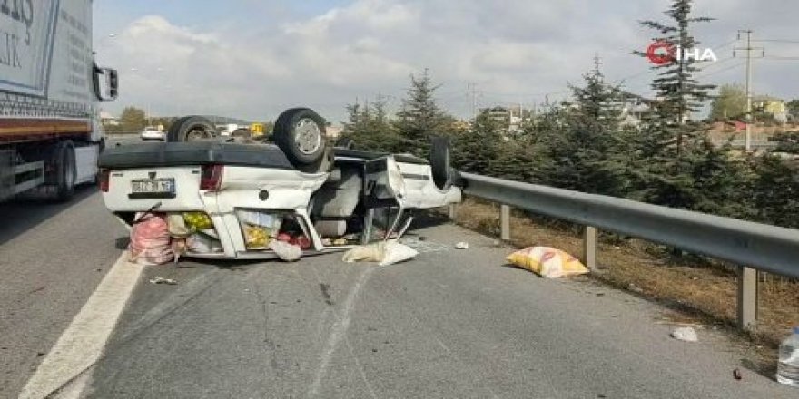 Otomobil TEM’de takla attı: 6 yaralı