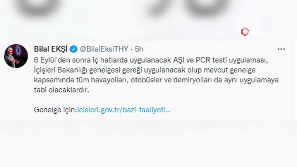 THY’den İç Hatlar İçin Aşı Kararı