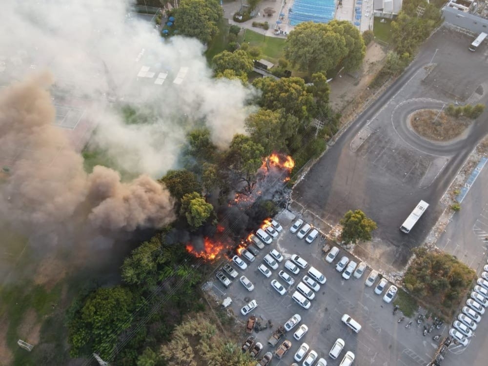 İsrail’de parkta çıkan yangın araçlara sıçradı