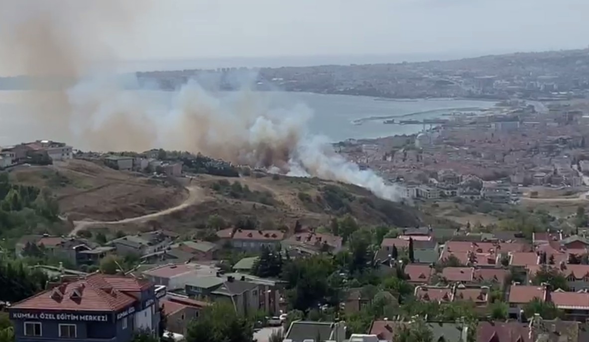 Büyükçekmece’de Otluk Alanda Çıkan Yangın Evleri Tehdit Etti
