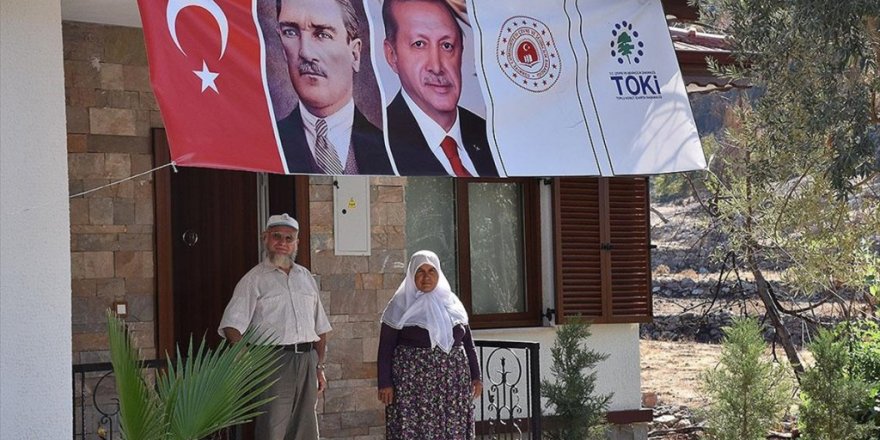 Marmaris'te Orman Yangınında Evlerini Kaybeden Çift, Yeni Evlerine Kavuştu