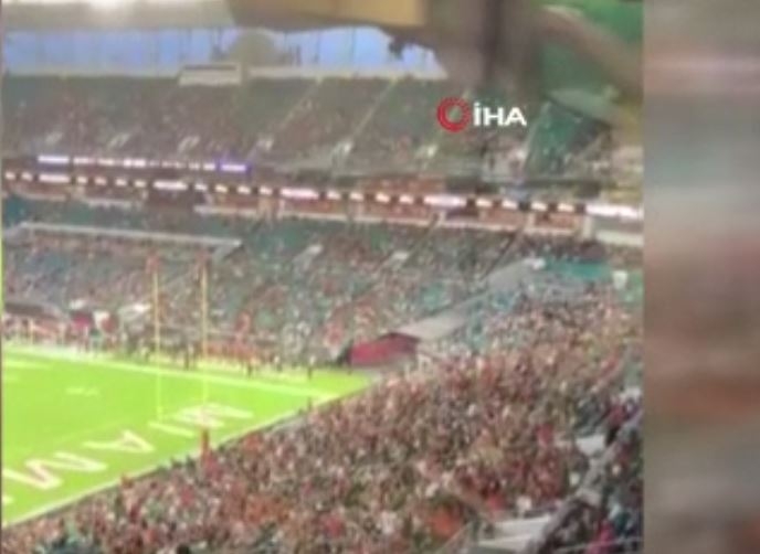 ABD’de tribünde asılı kalan kediyi taraftarlar kurtardı