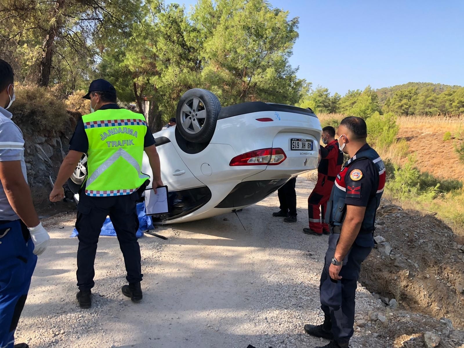 Fethiye’de devrilen otomobilin sürücüsü hayatını kaybetti