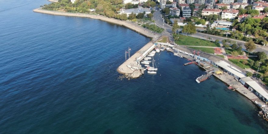 Müsilajdan arındırılan Caddebostan ve Kartal sahilleri havadan görüntülendi