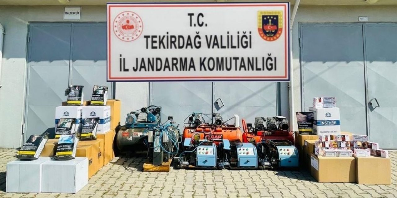 Tekirdağ'da bir kişi, kiraladığı evde kaçak sigara üretirken yakalandı