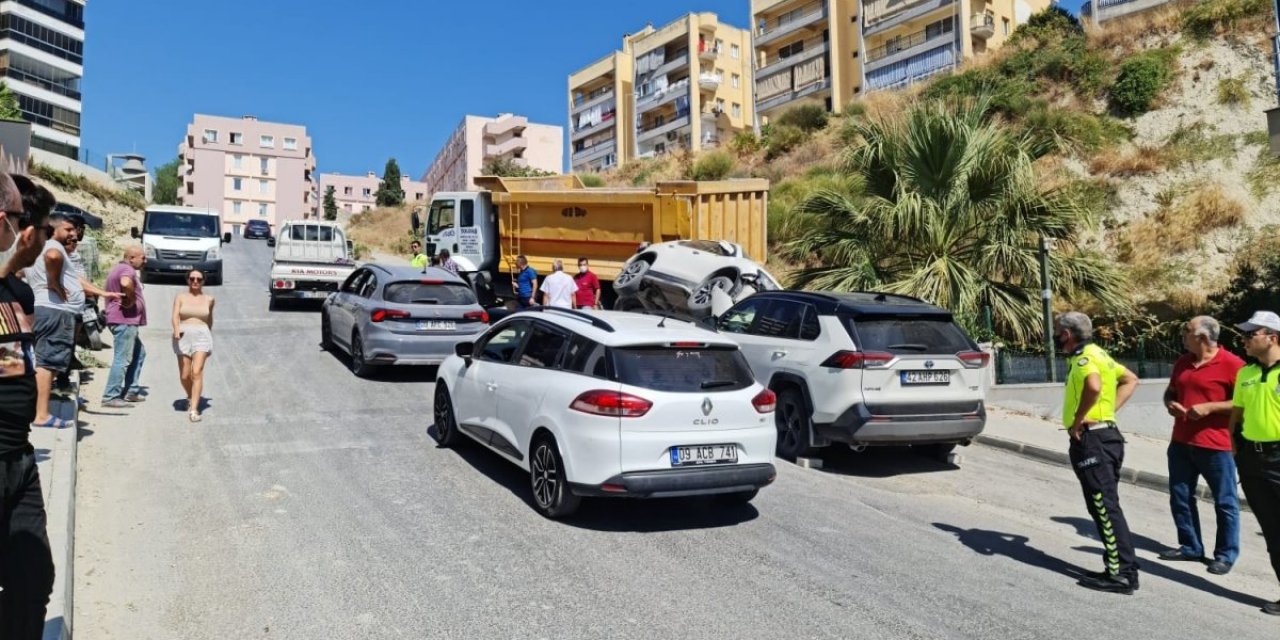 Aydın'da bir kamyonun freni patladı!