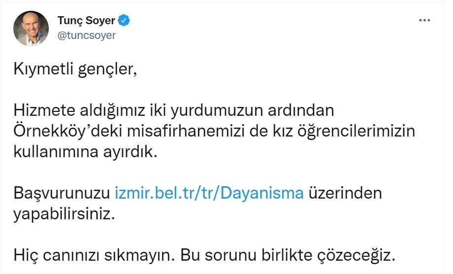 İzmir’de yurt ve dayanışma kampanyası için başvurular başladı