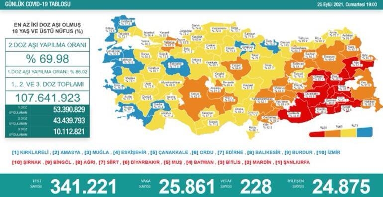 Son 24 saatte korona virüsten 228 kişi hayatını kaybetti