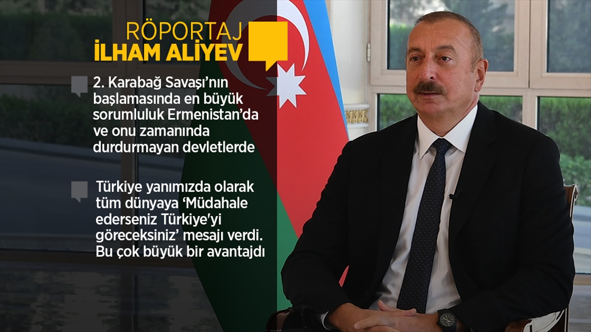 Azerbaycan Cumhurbaşkanı Aliyev 2. Karabağ Savaşı'nın 1. Yılında Aa'ya Konuştu