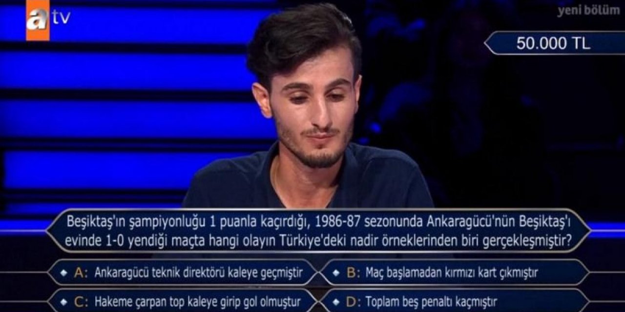 Kim Milyoner Olmak İster'de dikkat çeken Beşiktaş sorusu