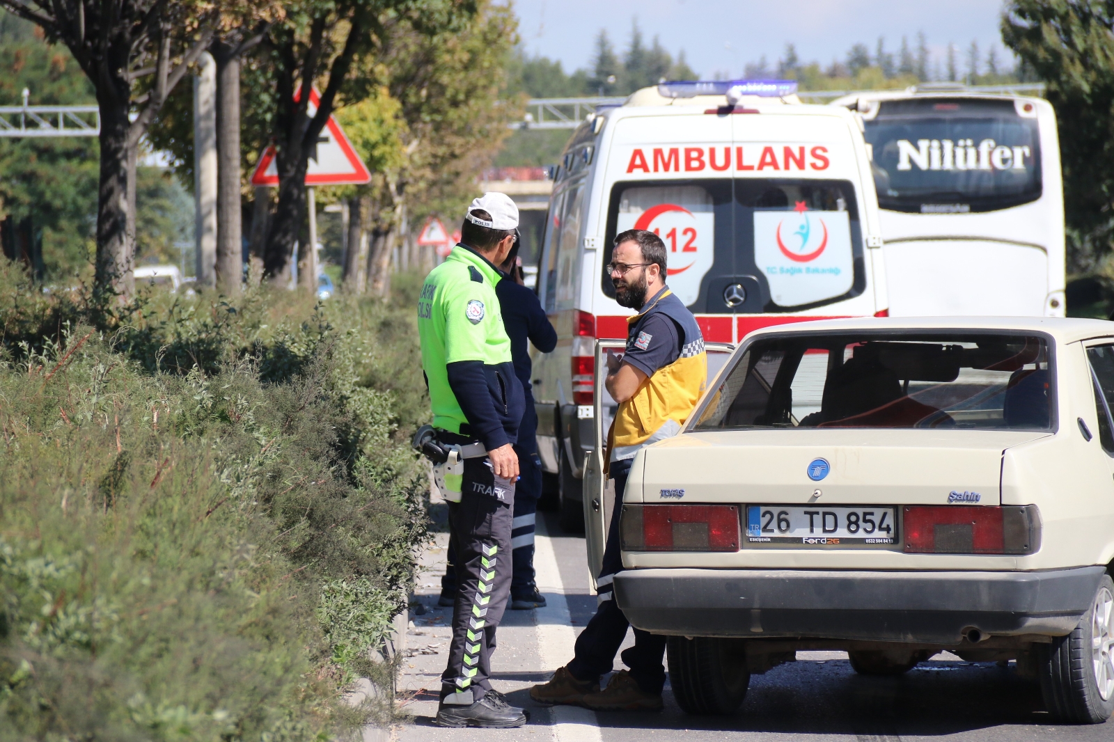 İçinde Hasta Bulunan Ambulansa Otomobil Çarptı