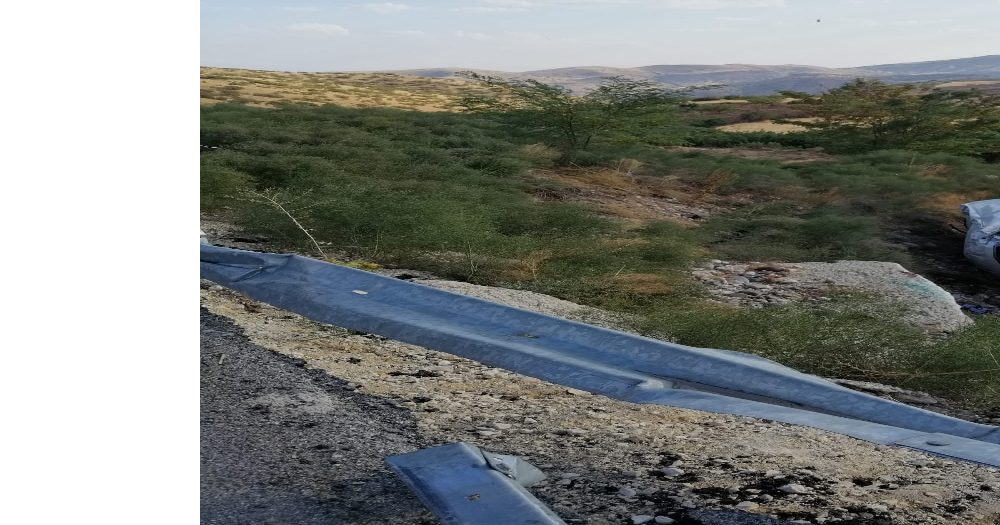 Kaza yapan sürücü için ambulans helikopter karayoluna indi