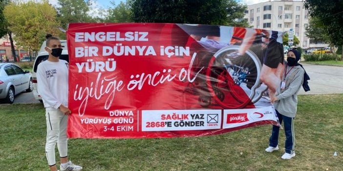 Dünya yürüyüş gününde sağlıklı hayata dikkat çektiler