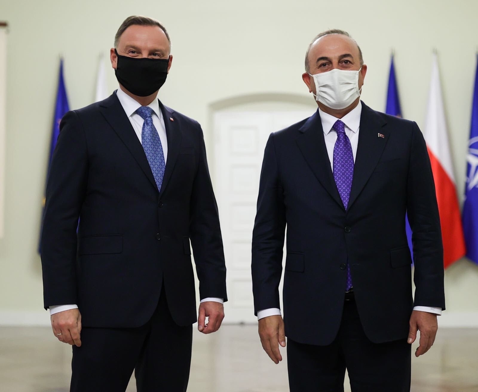 Bakan Çavuşoğlu, Polonya Cumhurbaşkanı Duda ile görüştü