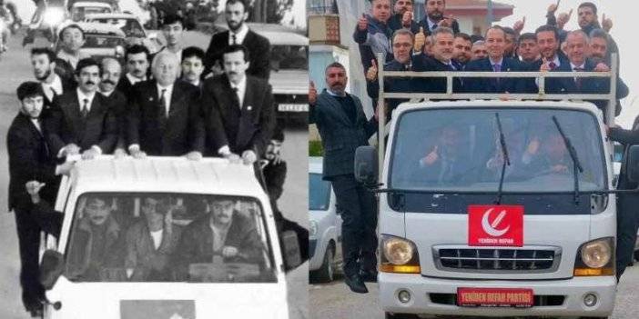 Fatih Erbakan babası Necmettin Erbakan’ın ikonik kamyon kasası pozunu verdi