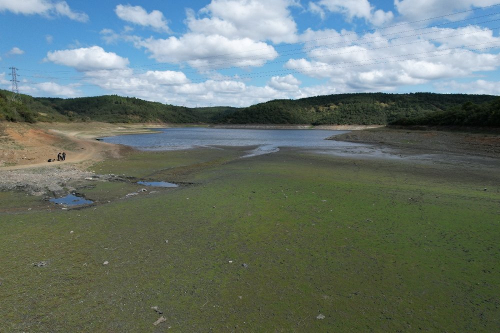 Bir kısmı kuruyan Alibeyköy Barajı film seti oldu