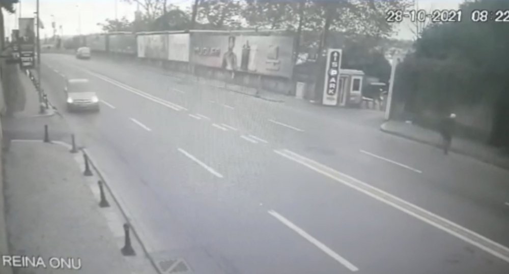 Beşiktaş Anadolu Lisesi müdürünün yaşadığı kaza kamerada